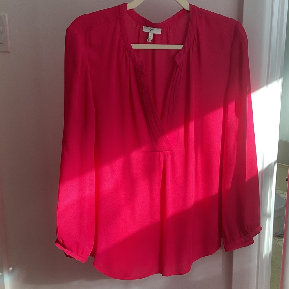 Joie Pink 100% Silk Blouse Large